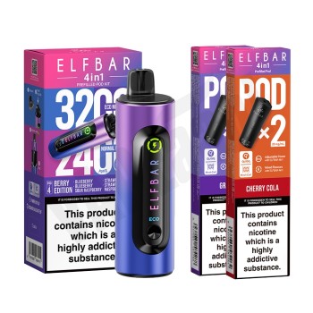 Elf Bar 4 in 1 Pod Kit + 2 Pods Bundle Pack